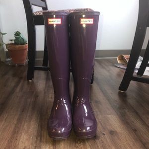 Women's Adjustable Calf Hunter Rain Boots Size 9